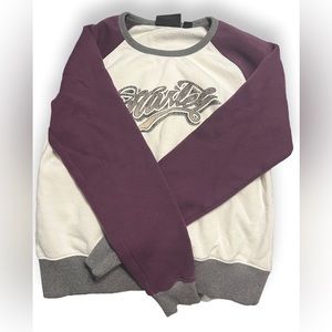 Harley Davidson Women’s Cotton Sweatshirt Pullover Purple & White